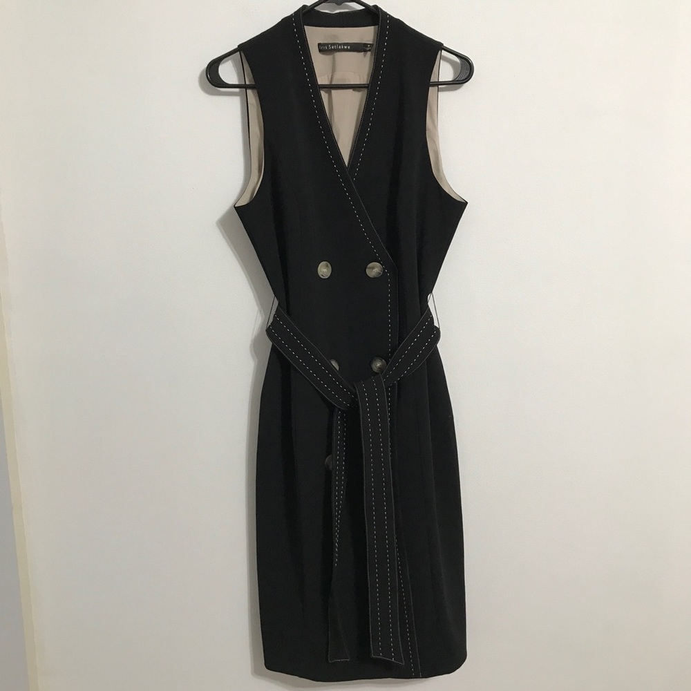 Iris Setlakwe Black Double-Breasted Belted Dress - image 1